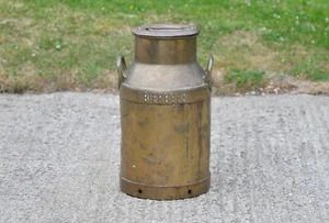 Vintage brassed milk churn old milkchurn brass milking can - FREE POSTAGE - Picture 1 of 9