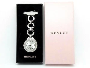 Anhänger Krankenschwesteruhr Kosmetikerin Henley Revers Silber Diamanté Diamant HF02.1 Geschenk - Bild 1 von 8