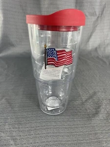 American Flag Made in USA Double Walled Insulated Tumbler Travel Cup Keeps Dr... - Picture 1 of 12