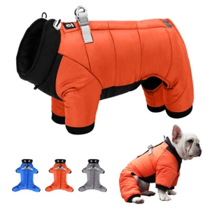 Waterproof Pet Dog Jumpsuit Warm Winter Coat with Harness Reflective Vest Jacket - Picture 1 of 26