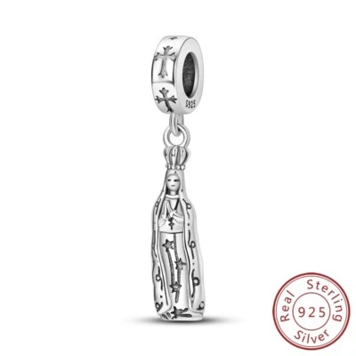 MULA 925 Sterling Silber DIY Charm CZ Unsere Heilige Mutter Dangle Für Armband - Bild 1 von 4