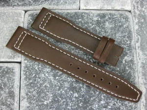Neu 20mm Kalbsleder Armband Braun Uhrenarmband IWC Pilot Spitfire Top Gun Weiß W - Bild 1 von 5