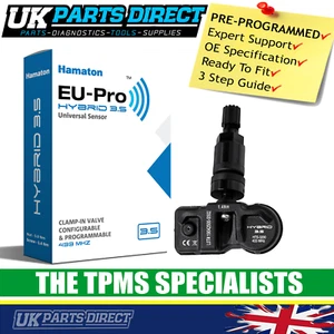 TPMS Tyre Pressure Sensor for Fiat 124 Spider (16-23) - BLACK STEM - PRE-CODED - Picture 1 of 9