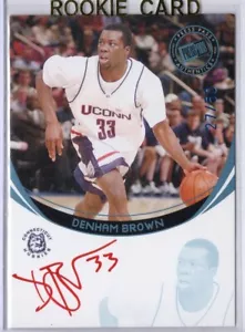 2006 Press Pass Basketball Denham Brown UConn carta autografata #27/50 - Foto 1 di 2