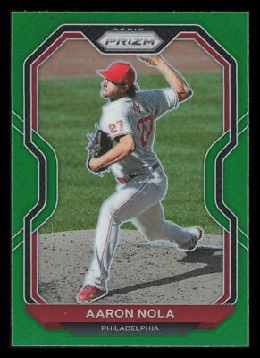 2021 Panini Prizm Aaron Nola  #147 Green Prizm - Image 1 of 2