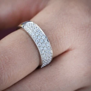 VVS1/E Lab Grown Diamond Eternity Band / 14k Gold Round Eternity Ring - Bild 1 von 17