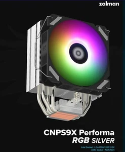 CPU Cooler/ ZALMAN CNPS9X PERFORMA SILVER/ RGB PWM 120mm FAN /Fan with Heatsinks - Picture 1 of 14