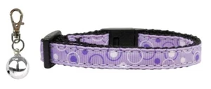 Lavender Retro Nylon Ribbon Cat Collar with Silver Bell for Pets - Picture 1 of 3