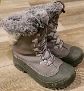 Columbia Bugaboot II Insulated 200 Gramm Stiefel Jugend US 5 grau pink Schnee Winter - Bild 1 von 8