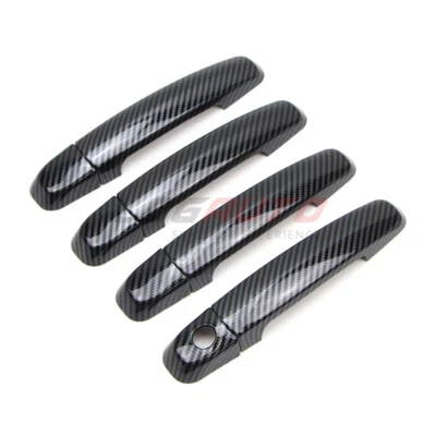 For Suzuki SX-4 06-09 Exterior Door Handle Cover Sticker Trim Carbon Fiber Look - Image 1 of 4