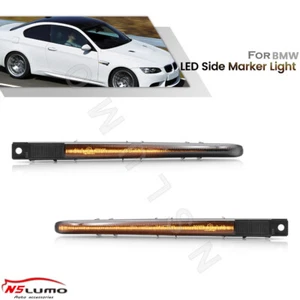 Sequential Smoked Led Side Marker Turn Signal Light for 08-13 BMW E90 E92 E93 M3 - Picture 1 of 11