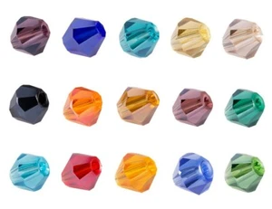 ❤ Faceted Bicone Glass Spacer Beads CHOOSE COLOUR 4mm/6mm/8mm Make Jewellery ❤ - Picture 1 of 8