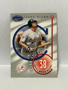 2002 Leaf Clean-Up Crew "2002 National" embossed - JASON GIAMBI #'d/5