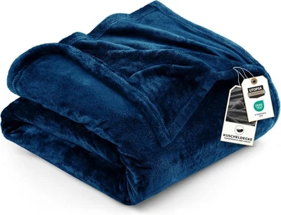 Utopia Bedding Fleece Blanket Queen Size Navy 300GSM (90x90 Inch),  - Image 1 of 4