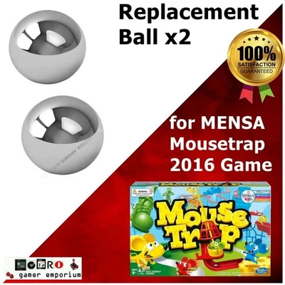 MOUSE TRAP Ball 2016 - 2x Replacement Metal Steel Ballbearing Hasbro Game VALUE!
