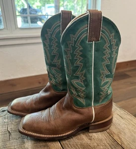 Justin Bent Rail Cowboy Boots BRL317 Brown Leather Women's Size 6 B - Picture 1 of 7