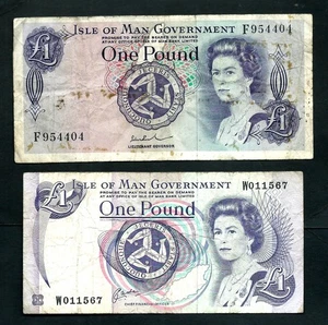 Isle of Man  2 Banknotes - Picture 1 of 2