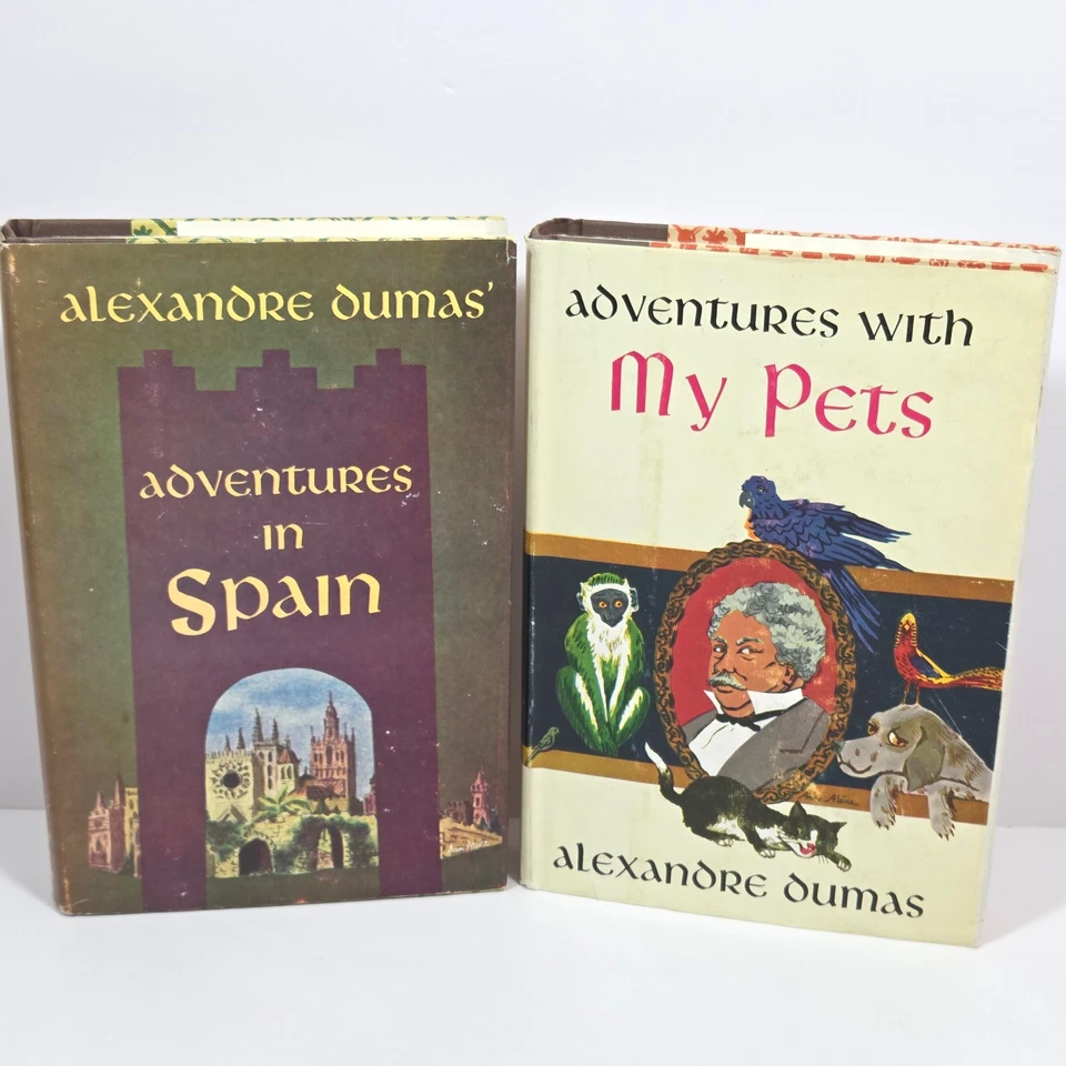 Alexandre Dumas Adventures in Spain 1959 with My Pets 1960 HCDJ First US Edition Foto 1 de 4