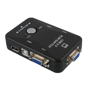 2-Port USB VGA KVM Switch Box For Mouse Keyboard Monitor Sharing 2 Computer PC - Afbeelding 1 van 7