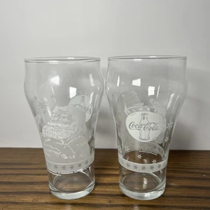 Juego De Colección De 2-12oz. Coca-Cola Navidad Vacaciones Vasos Papá Noel SIN USAR - Imagen 1 de 9