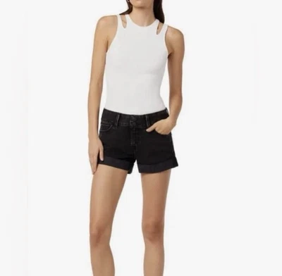 Hudson Ruby Drama Club 牛仔短裤黑色 26 码 — 第 1/4 张图片