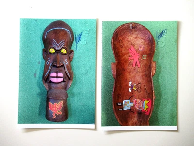 ANDY WARHOL-KEITH HARING-J.M.BASQUIAT "TRIBAL STATUE" HANDGEZEICHNET, KOLORIERT - Bild 1 von 4