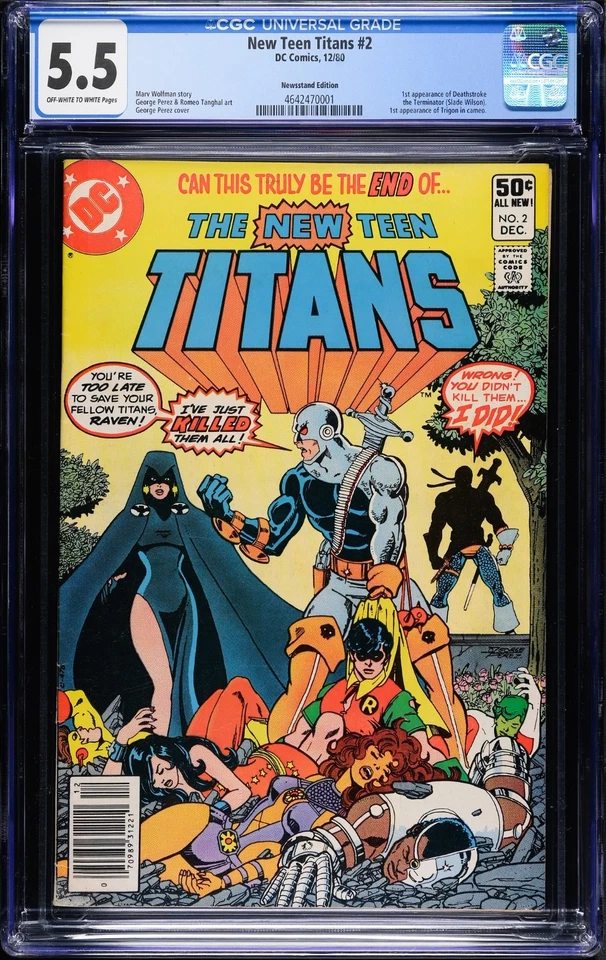 Nova Capa Teen Titans #2 CGC 5.5 Banca 1980 1ª Aparição Exterminador Perez - Imagem 1 de 2