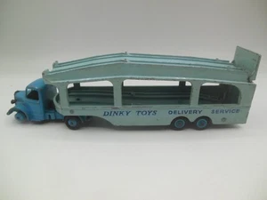 Transportador de autos vintage Dinky Toys 982 Pullmore cubiertas azules y cabina azul oscuro - Imagen 1 de 9