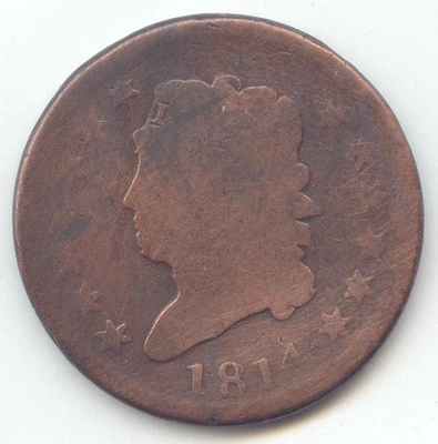 1814 Classic Head Large Cent, About Good Details - Image 1 of 2