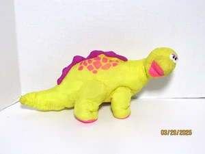 Fisher Price Puffalumps Roars Yellow Brontosaurus Dinosaur Plush Vintage 1992 - Picture 1 of 5