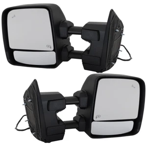 Towing Mirrors For 2017-2021 Nissan Titan LH RH Power Heated w/ Signal Lamp Crew - Picture 1 of 19