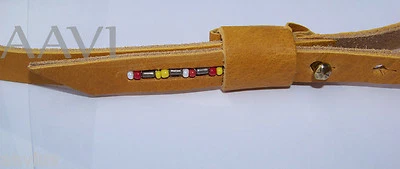 49 SQ MI Italian Leather Designer Womens Embellished Skinny Tribal Belt $95 - Image 1 of 4