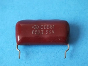 Lot of 50 pcs CBB81 652J 2KV 6500pf CBB metal film capacitor - Picture 1 of 4