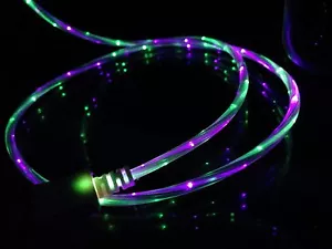 Cable cargador de iluminación LED de doble color micro USB 2.0 de 3 pies - Imagen 1 de 16