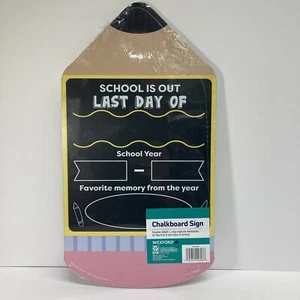 Wexford My First/Last Day Of School Chalkboard Double sided sign Pencil Teacher - Picture 1 of 2