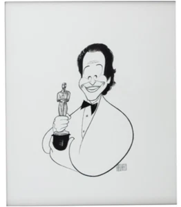 Al Hirschfeld original Ink on Paper Signed Framed Billy Crystal Holding Oscar - Picture 1 of 2