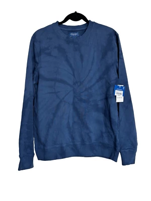 Arizona Top Womens Small Evening Blue Spiral Tie-Dye Oversized Sweatshirt NWT - Image 1 of 4