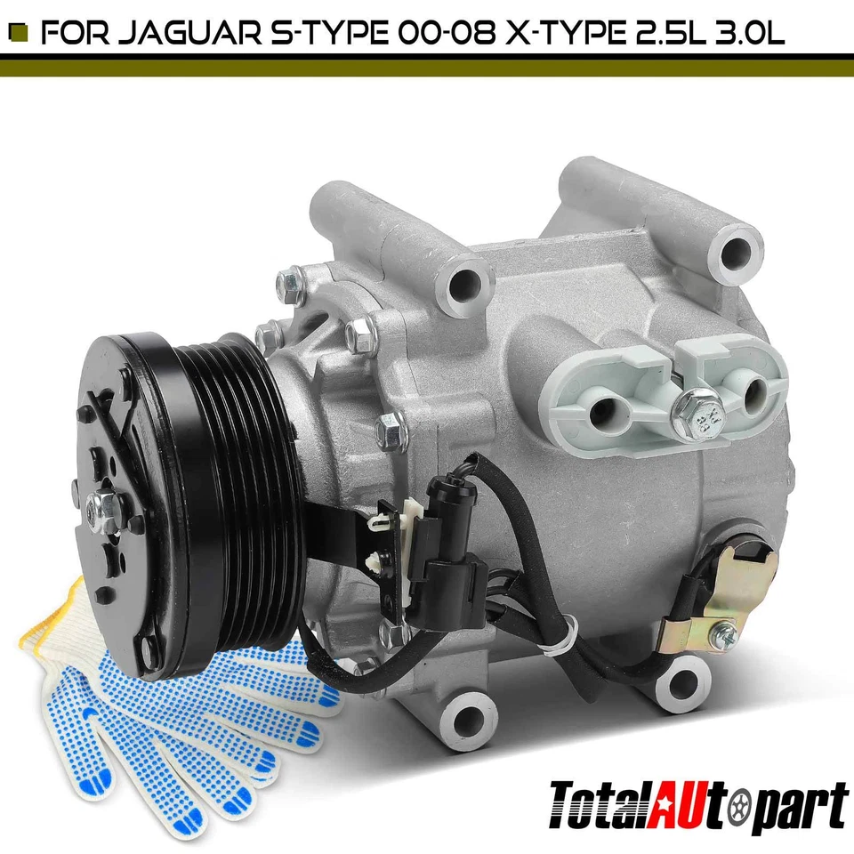 空调压缩机带离合器和长支架适用于捷豹 X 型 2002 - 2008 S 型 00-08 — 第 1/4 张图片