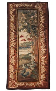 4x9 Rare 18th Century Tapestry Handwoven Wool & Silk Flemish Tapestry  102x265cm - Picture 1 of 16