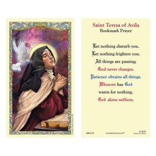 Saint Teresa of Avila Laminated Holy Card Pack of 25 Size 2.625 x 4.375 in
