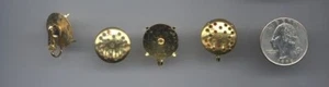 12 VINTAGE GOLD UNSET SEW ON BEAD / CABOCHON ROUND 18mm. EARRING SETTINGS 405 - Picture 1 of 2