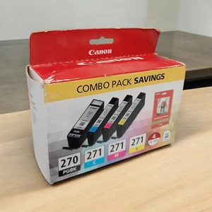 Canon PGBK-270 SCHWARZ CMY-271 Farbe Tintenpatronen Kombipack - Neu - Bild 1 von 4