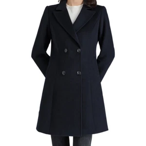 Autumn Womens Mid Long Trench Coat Wool Overcoat Double Breasted Lapel Collar Sz - Picture 1 of 9