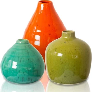 Rustic Home Decorative Ceramic Vases for Flowers Modern Farmhouse Colorful Decor - Picture 1 of 6