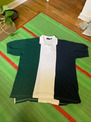 VTG Trader Bay Vertical Stripes Short Sleeve Button Collared  Shirt XL T 90s Y2K - Image 1 of 4