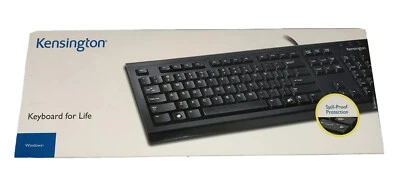 BRAND NEW Kensington USB Keyboard  K64370A Spill-Proof Full-Size Keyboard - Image 1 of 4