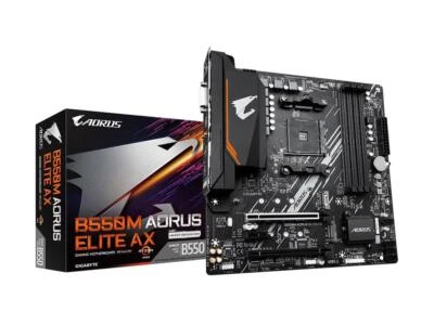 GIGABYTE B550M AORUS ELITE AX (rev 1.3) AM4 AMD B550 Micro-ATX Motherboard with - Image 1 of 4