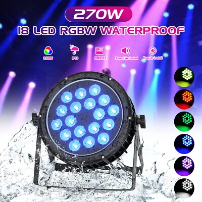 270W Stage Par Light IP67 Waterproof 18LED DJ Disco Club Lights Outdoor Lighting - Image 1 of 4
