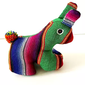 Guatamala Mexikanischer Fiesta Streifen Hase Plüsch Maya bunt Handarbeit Bunny Folk - Bild 1 von 7