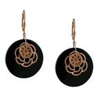 Black Onyx Gemstone Indian Jewelry 14k Rose Gold Drop/Dangle Earrings For Women
